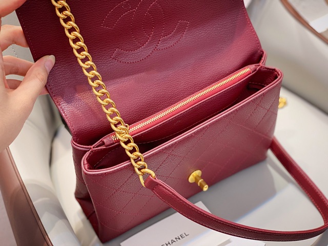 Túi xách nữ đeo chéo da hạt sần khoá vàng hàng cao cấp fullbox có hộp