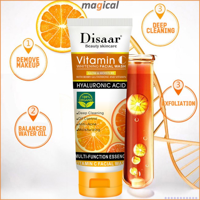 (Hàng Mới Về) Sữa Rửa Mặt Vitamin C Dưỡng Ẩm Làm Sạch Sâu Kiểm Soát Dầu 100g