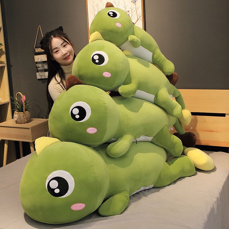 Gấu bông to khổng lồ khủng long đuôi tim gối ôm hình thú giá rẻ kích thước 55cm -1m7