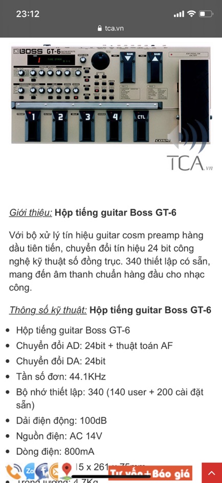 Hộp tiếng guitar GT-6