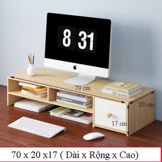 Kệ để máy tính decor,lap top kèm kệ sách có ngăn kéo đa năng