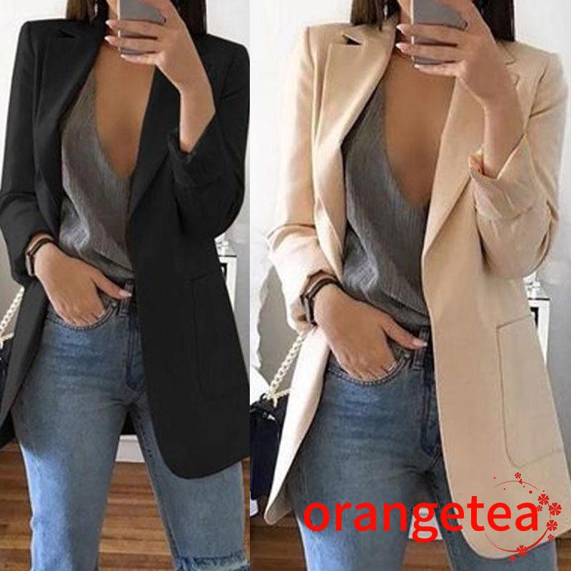 Áo Khoác Blazer Thiết Kế Đơn Giản Thanh Lịch Thời Trang Dành Cho Nữ
