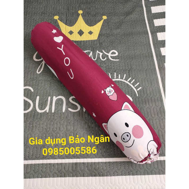 Gối ôm cotton poly ruột bông tinh khiết cỡ lớn (gồm cả vỏ + ruột)