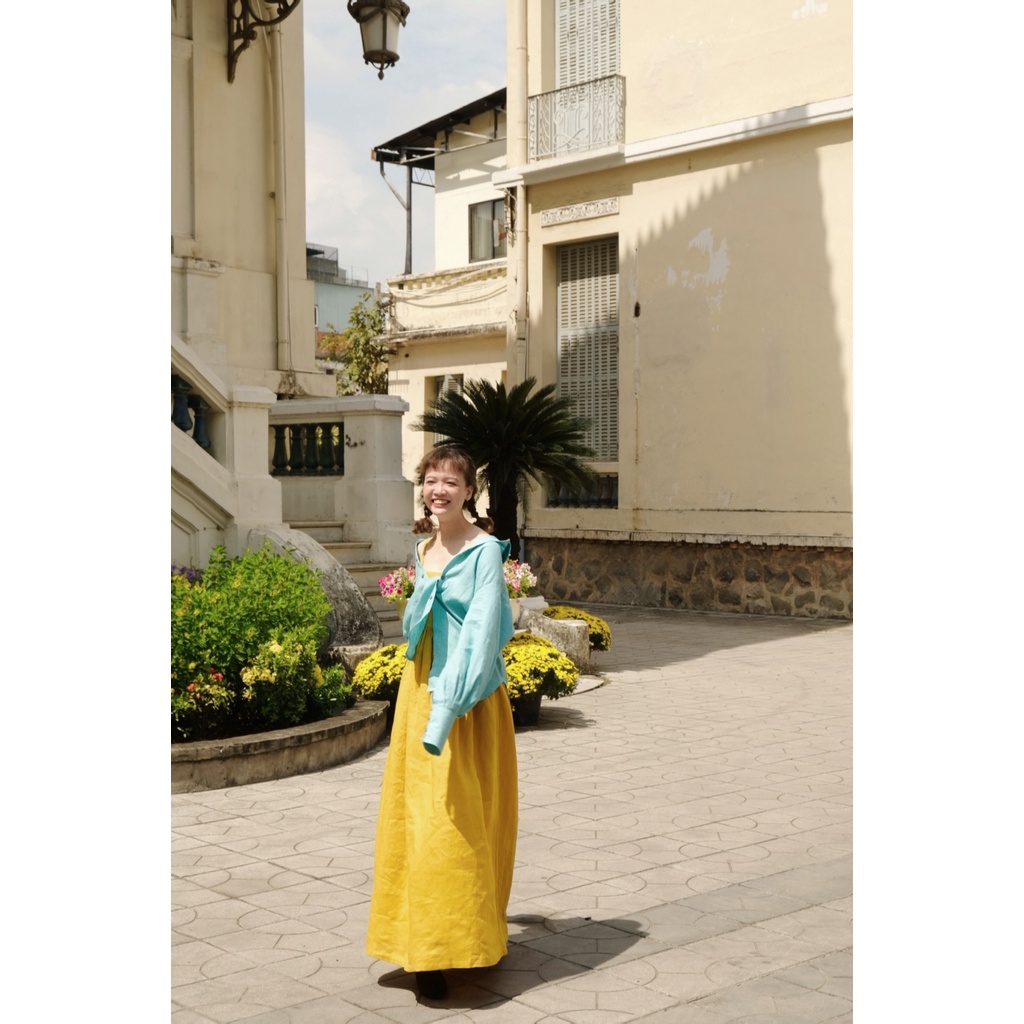 Đầm dây linen ba trong một: chân váy, yếm, đầm dây | SO YOUNG bottom | CHAMU LINEN