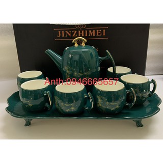 BỘ ẤM CHÉN PHA TRÀ KÈM KHAY, BỘ CỐC CHÉN PHA TRÀ KÈM  KHAY TH-1178