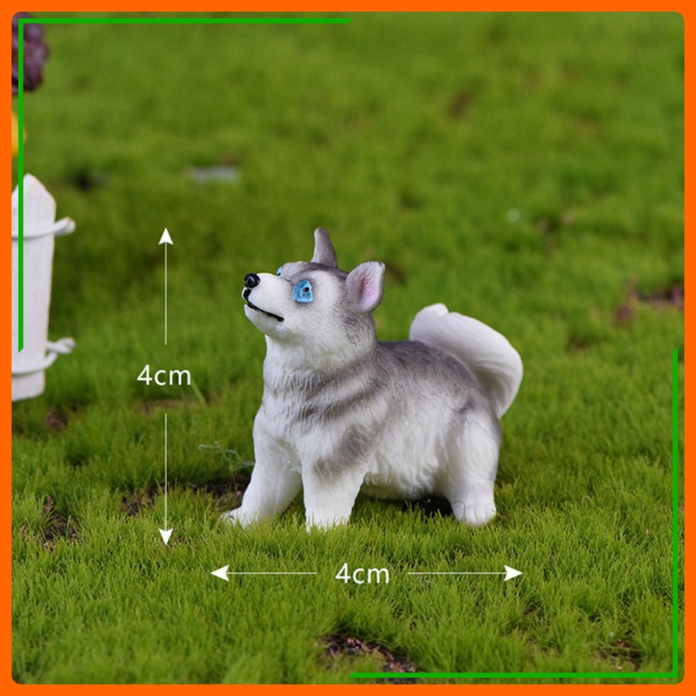 [RẺ VÔ ĐỊCH] Tiểu cảnh để bàn, Tiểu cảnh mini HUSKY SIÊU NGÁ...O trang trí chậu cây kiến tạo không gian làm việc.