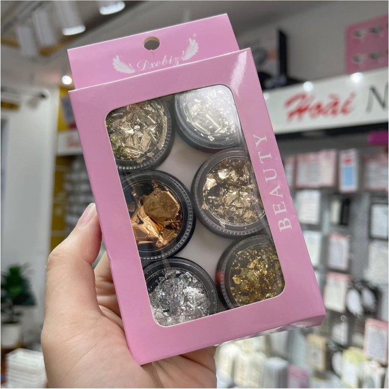 set giấy nhún trang trí nail 6 màu