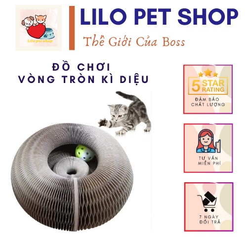 Đồ chơi cho mèo, đồ chơi cào móng cho mèo, đồ chơi xoay tròn thay đổi hình dạng, đồ chơi vòng tròn kì diệu