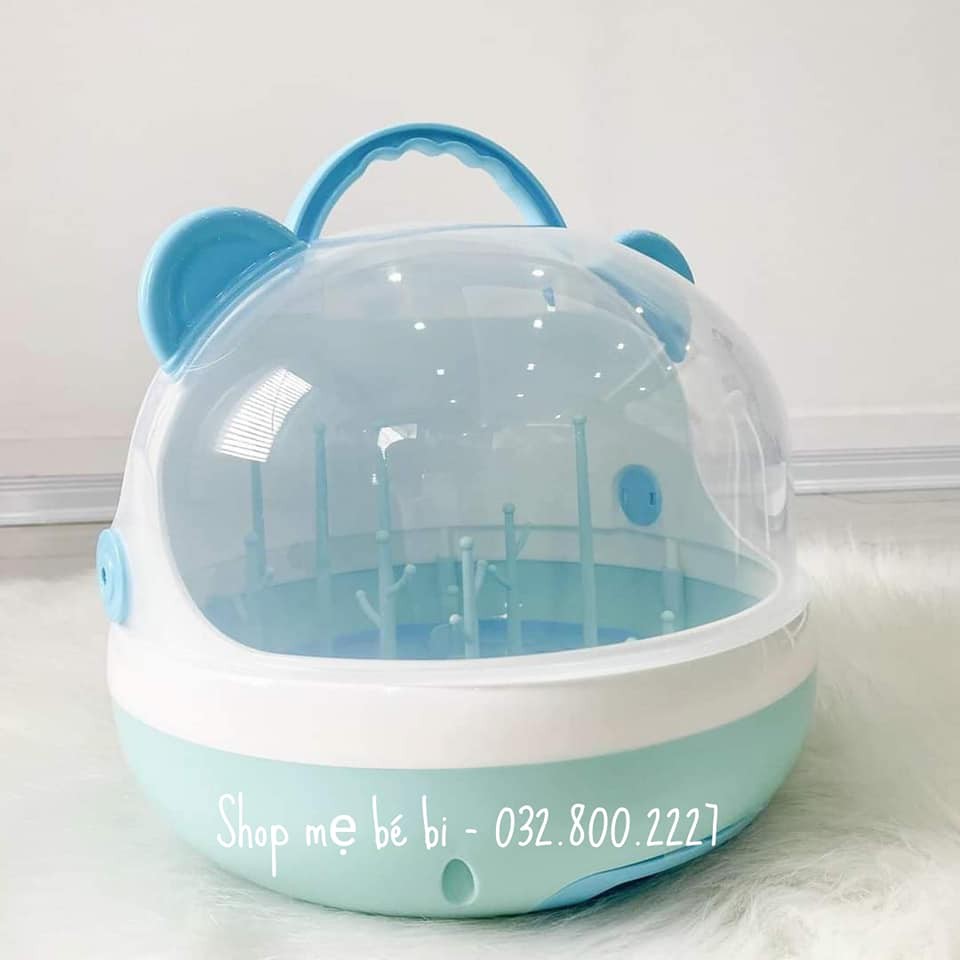 Khay/ Giá Úp Bình Sữa, Đồ Dùng Hình Gấu Khoang Rộng Vệ Sinh Cho Bé