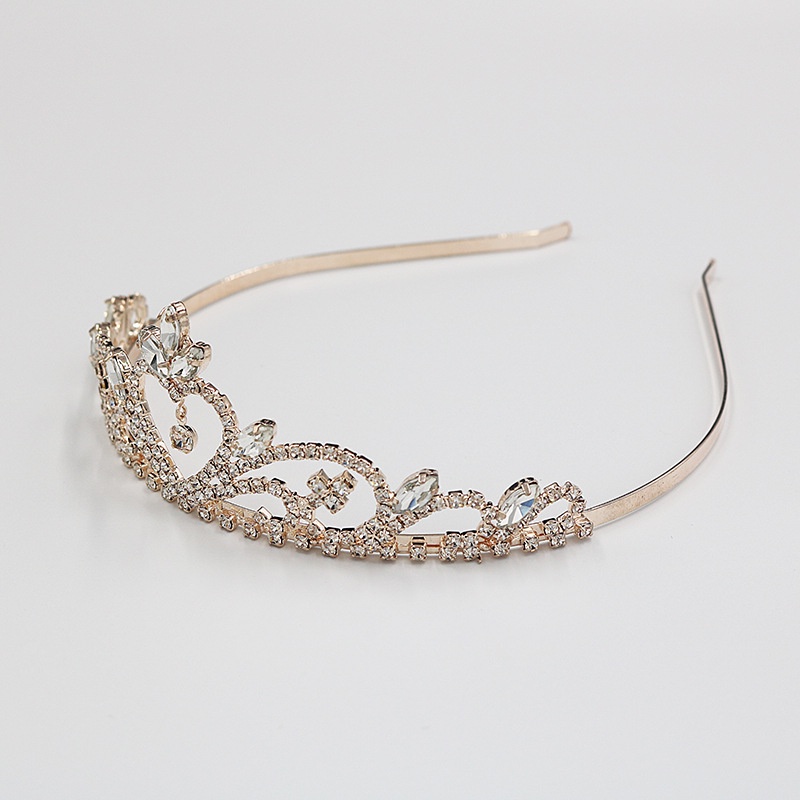 Mới Vương Miện Công Chúa Aisha Đính Đá Mạ Vàng Thời Trang Cho Cô Dâu