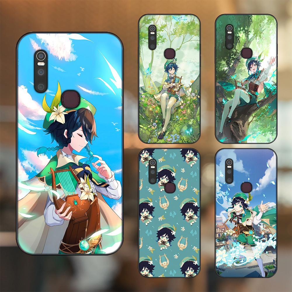 Ốp lưng Vivo V15 viền đen in hình Venti Genshin Impact