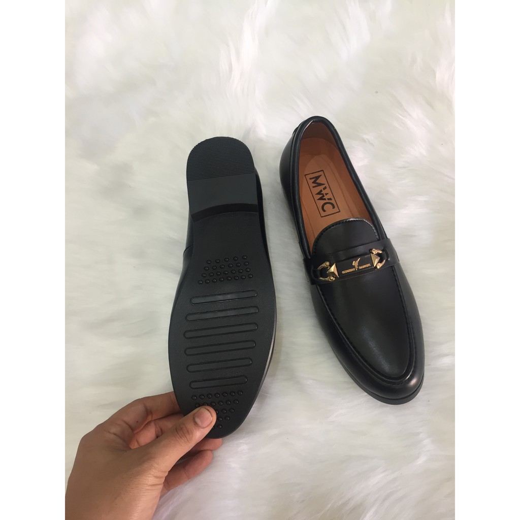 Giầy  tây giày lười nam hàn quốc đen mềm đai kim loại | BigBuy360 - bigbuy360.vn