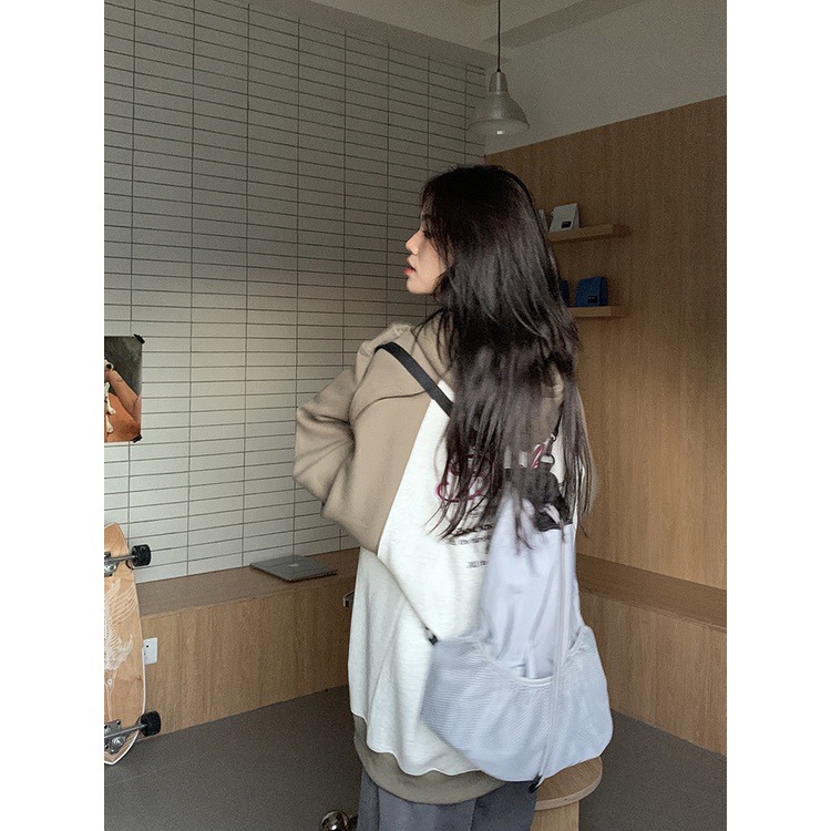 Áo khoác tay dài có khóa kéo in họa tiết phong cách Mỹ thời trang xinh xắn cho nữ