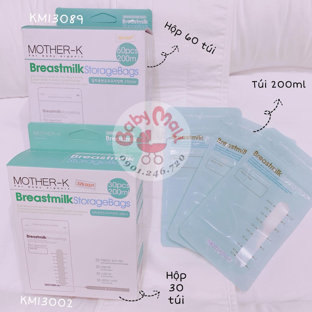 Túi trữ sữa cảm biến nhiệt Kmom