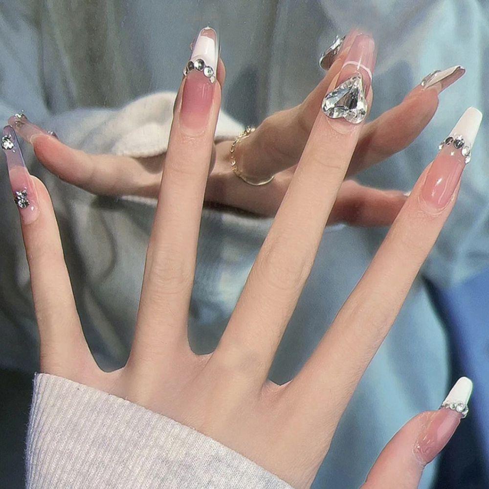 Hộp 24 Móng Tay Giả Che Phủ Toàn Diện Dạng Nhấn