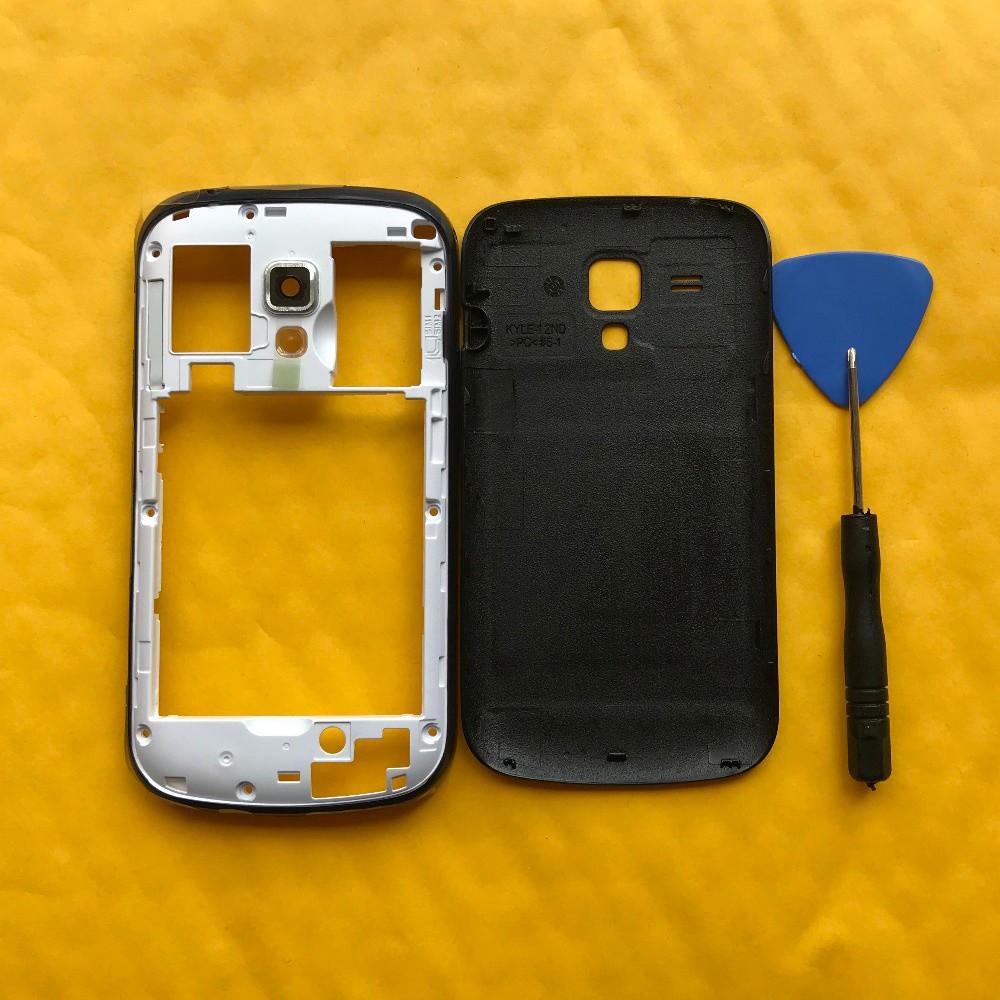 Original New Housing Middle Frame With Rear Battery Cover Back Door Panel For Samsung Galaxy Trend Duos S7562 7562 Case