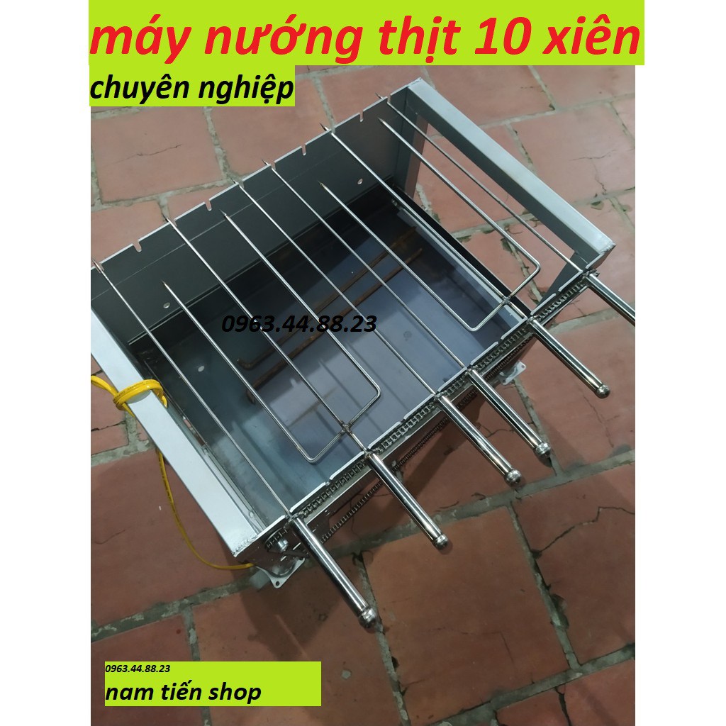 máy nướng thịt , chả ,vịt quay tự động 10 xiên [ tặng thêm 2 xiên 3 nướng gà, vịt ...]