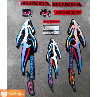 Tem lửa xe Wave Anpha, Decal xe Wave Anpha lửa ZIN, TEM XỊN màu ĐỎ CỜ