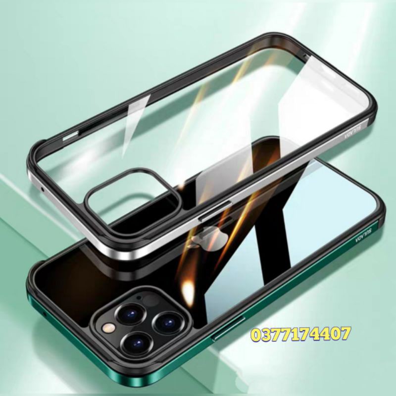 Ốp lưng kính Sulada viền màu cho iPhone 12 Mini, 12, 12 Pro, 12 Pro Max chống sốc siêu đẹp