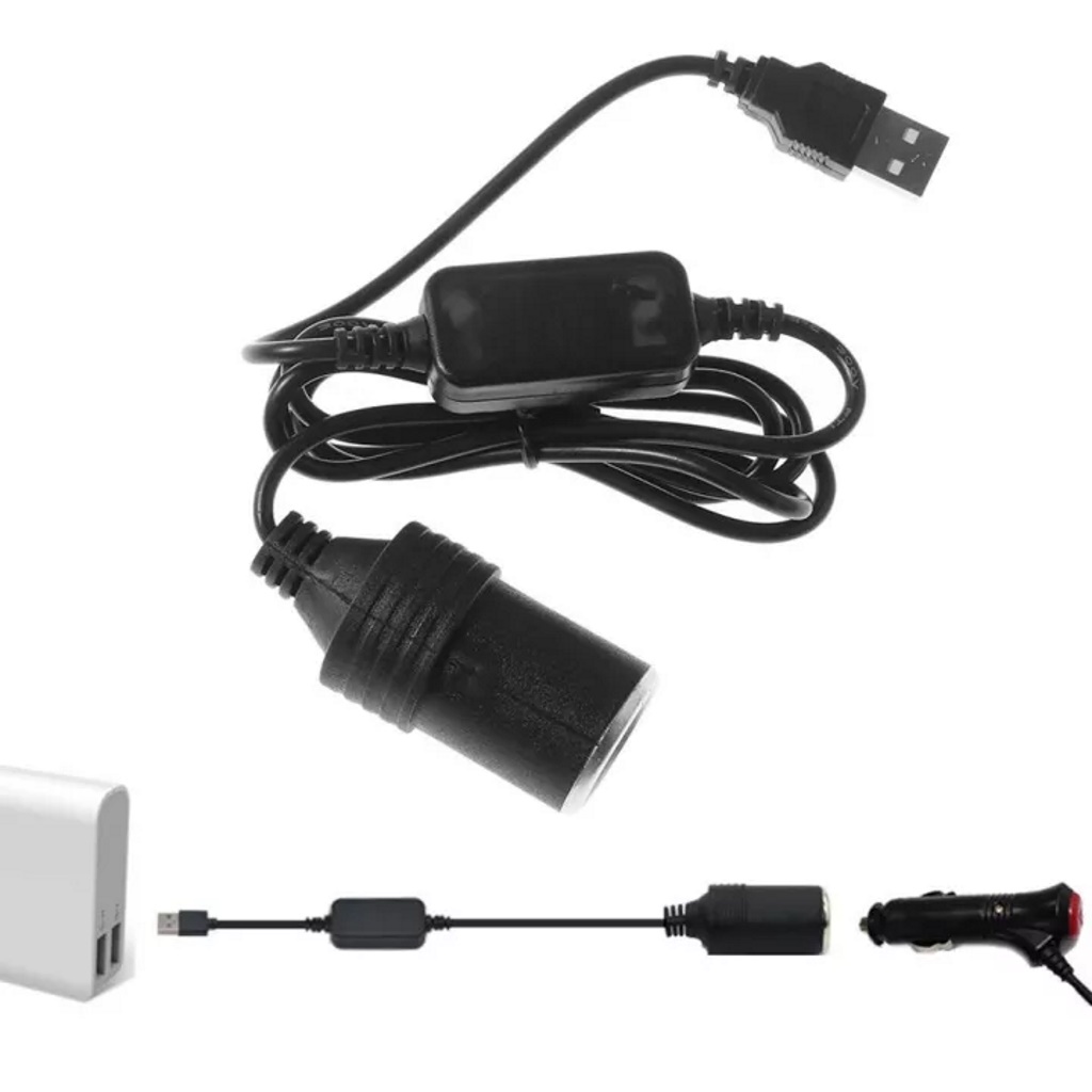 Bộ Adapter Chuyển Đổi Điện USB 5V Sang 12V Ra Đầu Tẩu Cắm Sạc Ô tô