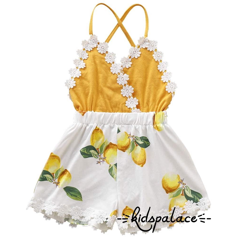 Bộ Bodysuit Một Mảnh Không Tay Hình Quả Chanh Dễ Thương Cho Bé