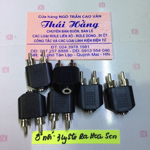 Giắc nối 3 li sang 2 đầu AV giá cho 5 chiếc