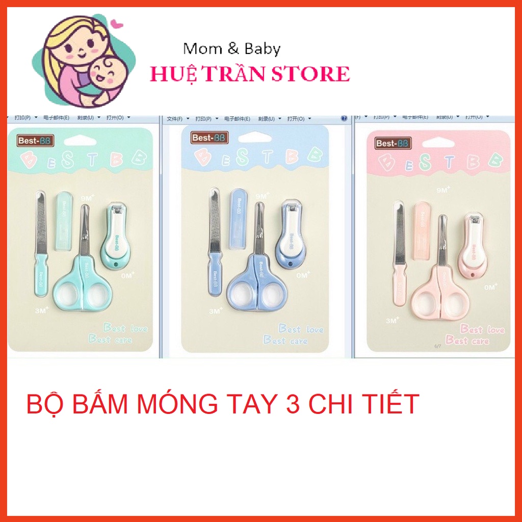 Vỉ bấm móng tay BEST BB - Bộ cắt móng tay 3 chi tiết cho bé