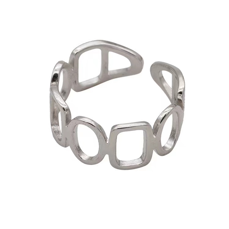 iF YOU Bộ 2 Nhẫn Kim Loại Mạ Bạc Kiểu Dáng Hàn Quốc