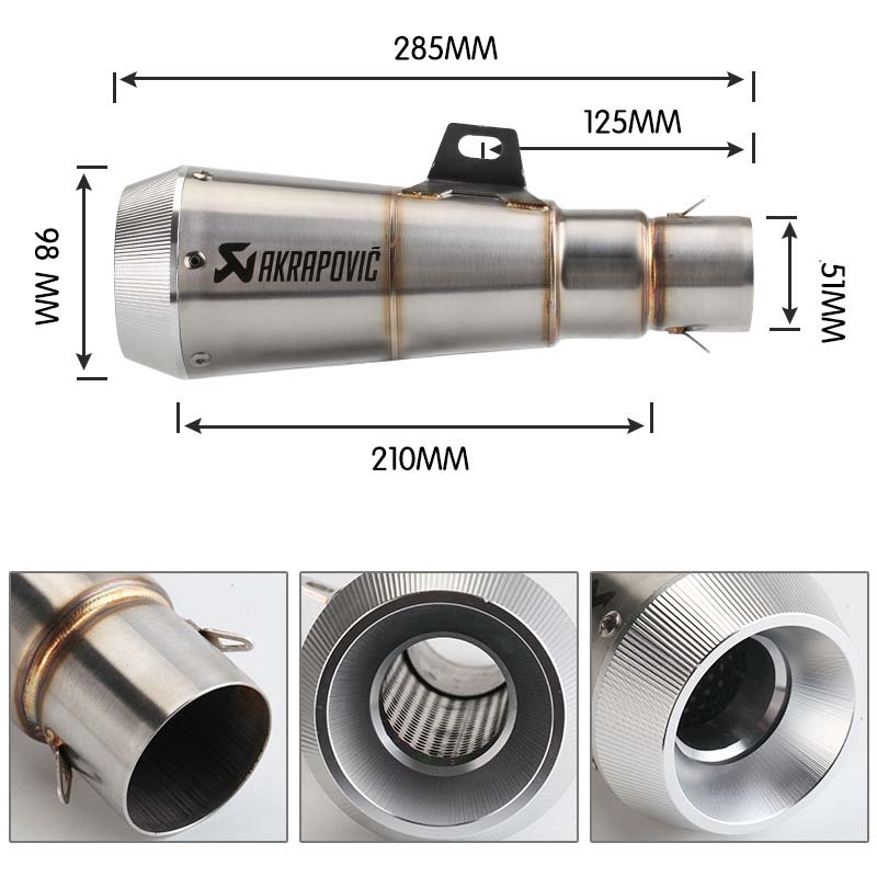 Ống Pô Giảm Thanh 51mm Chuyên Dụng Cho Xe Mô Tô