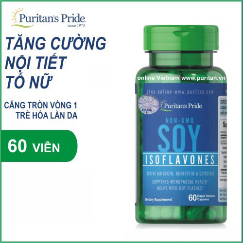 Tinh chất mầm đậu nành làm đẹp và bổ sung estrogen nội tiết nữ Puritan's Pride Soy Isoflavones 120 viên