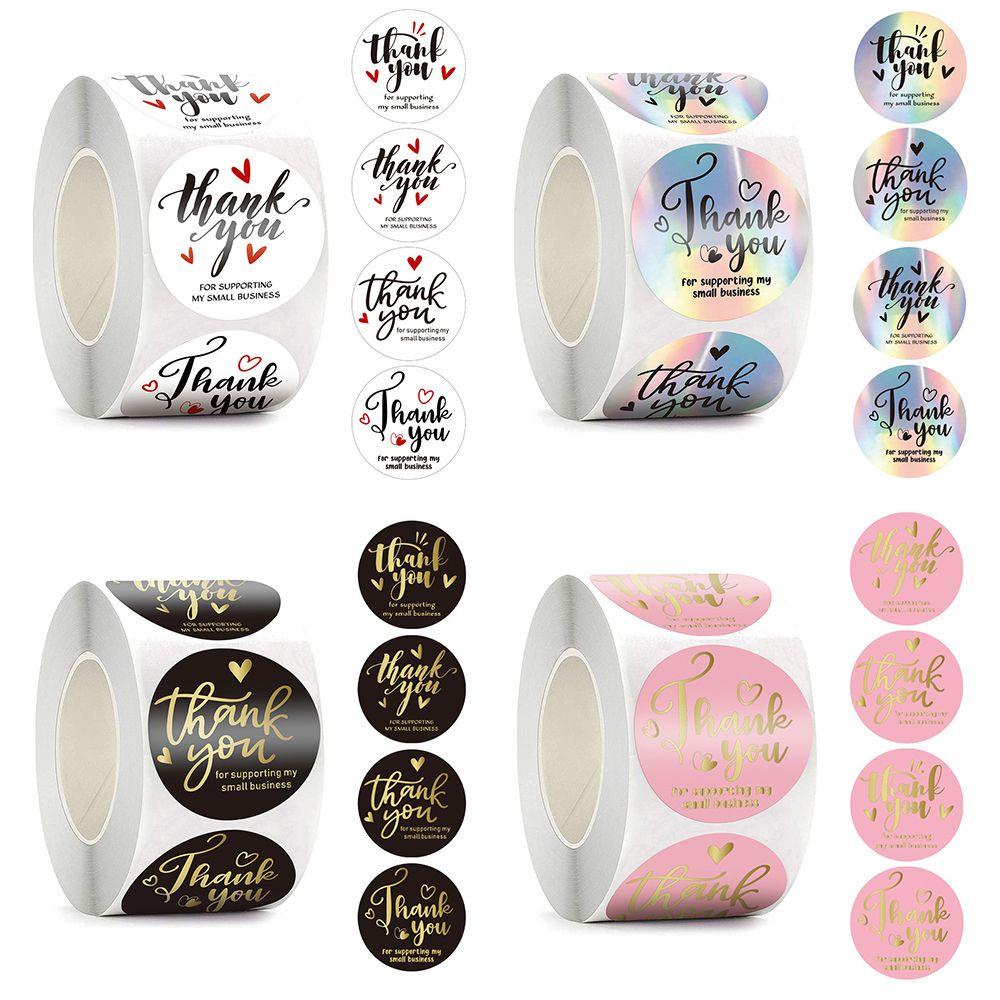 Set 1 / 500 Sticker In Chữ Thank You Độc Đáo Dán Trang Trí Bì Thư / Bánh Lễ Tạ Ơn DIY