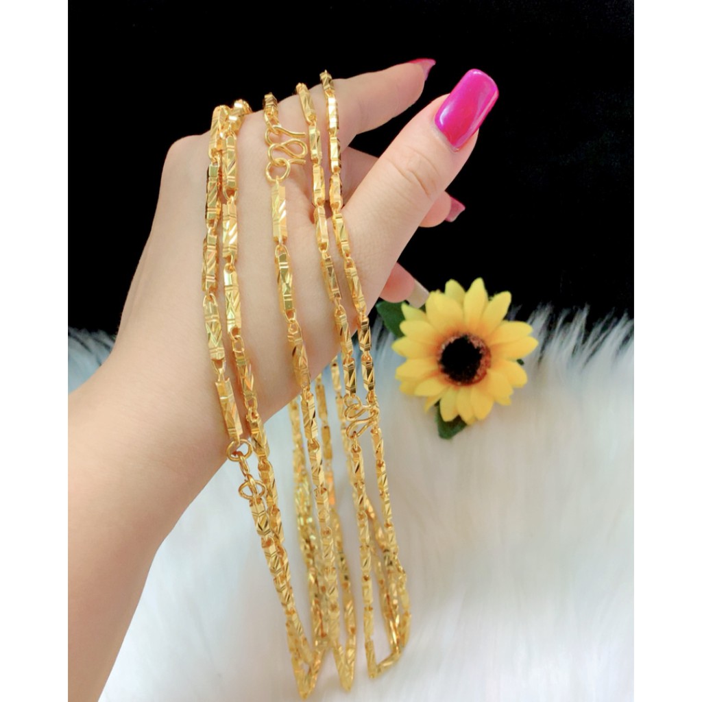DÂY chuyền ống trúc mạ vàng 24k mã EK07P