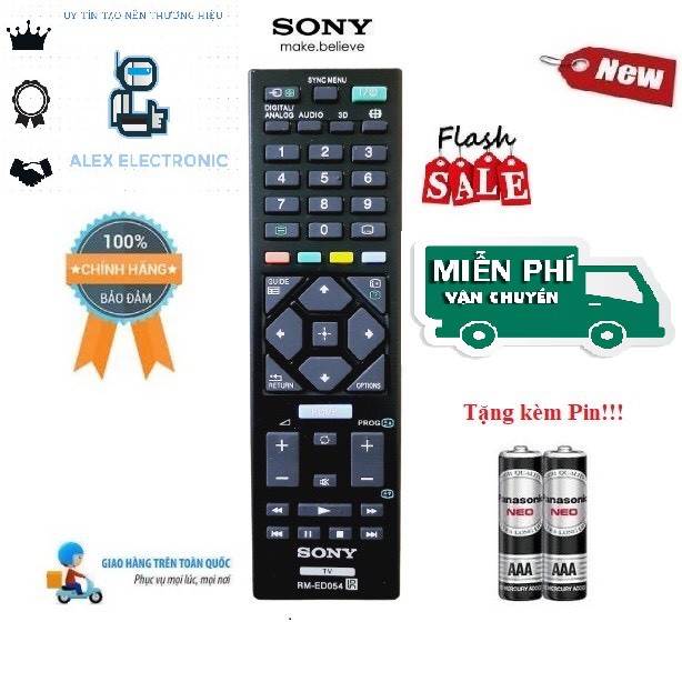 Remote Điều khiển tivi Sony RM-ED054 LED/LCD/Smart TV- Hàng mới chính hãng 100% Tặng kèm Pin!!!-Điện tử ALEX