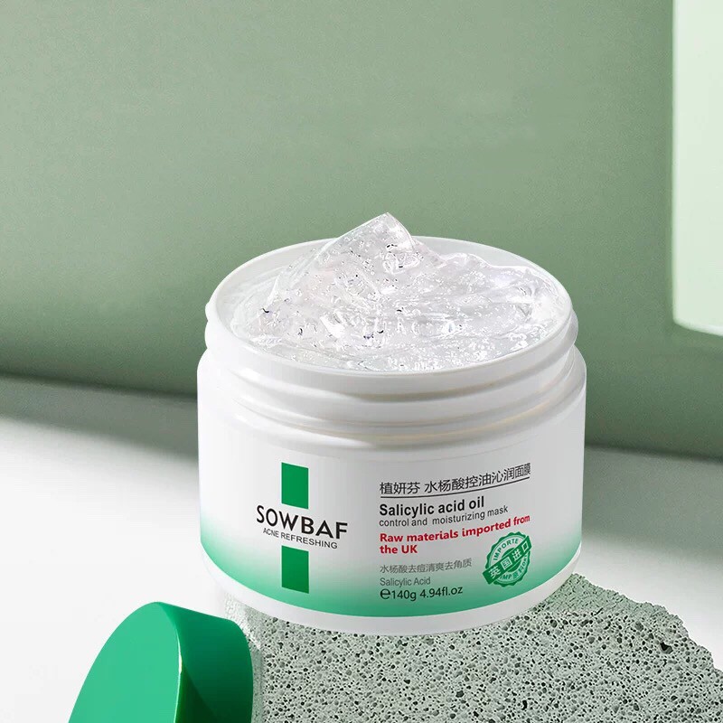 Mặt nạ ngủ hỗ trợ giảm dầu cải thiện da mụn SOWBAF Salicylic Acid Oil Control And Moisturizing Mask SOBA04