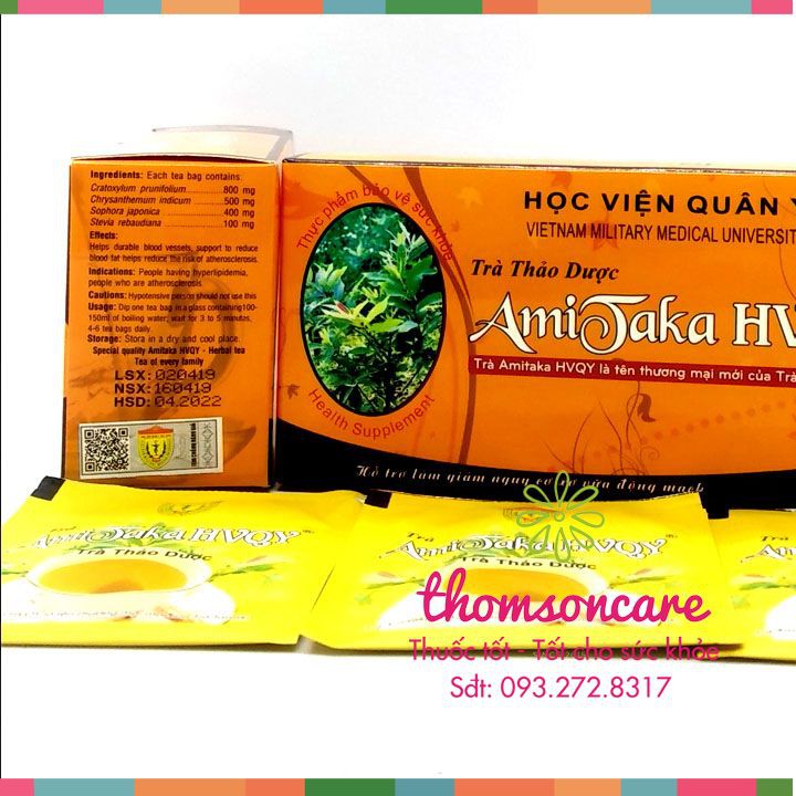 Trà Tanaka (tên mới: Amitaka) Học viện quân y -Trà thảo dược - Điều hòa huyết áp - Ăn ngủ tốt