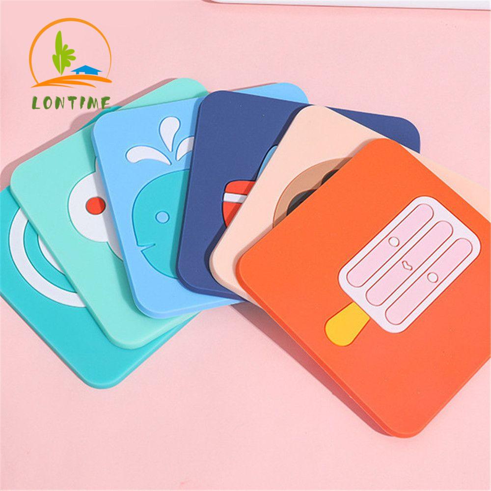 Tấm Lót Cốc Bằng Silicon Họa Tiết Hoạt Hình Dễ Thương Bắt Mắt