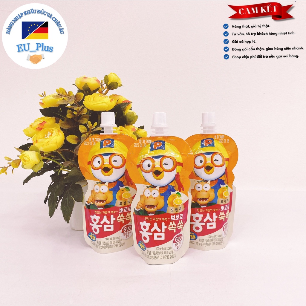 (3 vị) Nước hồng sâm Paldo Pororo 100ml