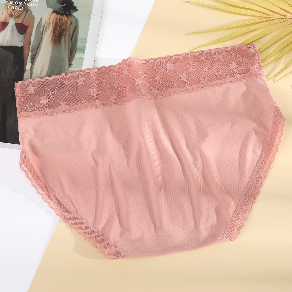 Quần lót Aijolen nâng hông cotton lụa lạnh lưng vừa phối ren không đường may thoáng khí gợi cảm dành cho nữ
