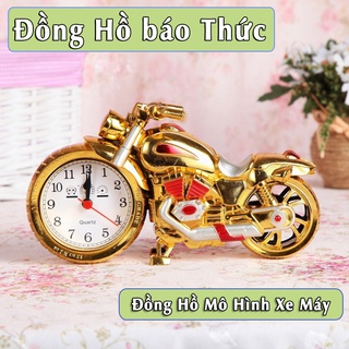 Đồng hồ báo thức để bàn mô hình xe máy, đồng hồ trang trí để bàn