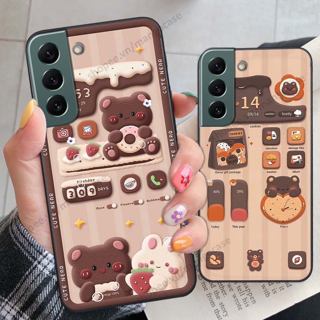 Ốp lưng Samsung S22 / S22 Plus / S22 Ultra / S22+ hình gấu, thỏ, đồng hồ cute dễ thương