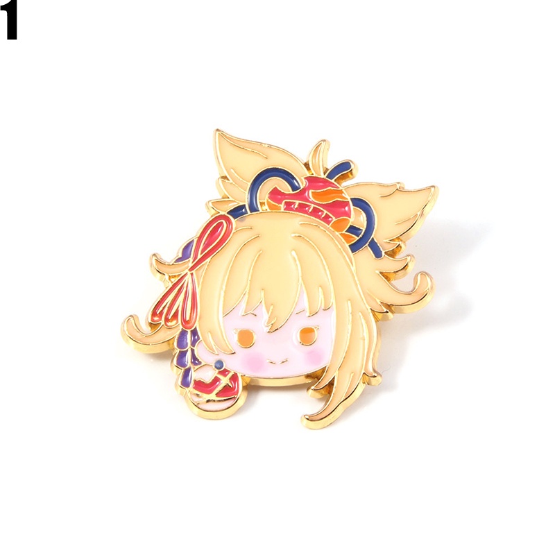 Genshin impact brooch Huy hiệu cài áo họa tiết cây quạt dễ thương bắt mắt