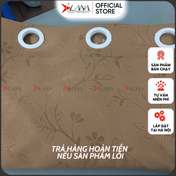 Rèm cửa màu nâu sang trọng họa tiết nhẹ nhàng sang trọng vải gấm cao cấp phù hợp cửa chính, cửa sổ