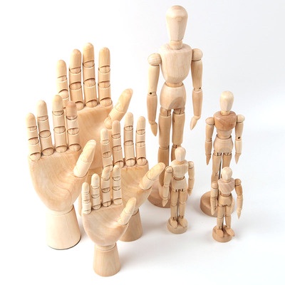 Mô hình con rối bàn tay người bằng gỗ phong cách Bắc Âu dùng để trang trí nhà