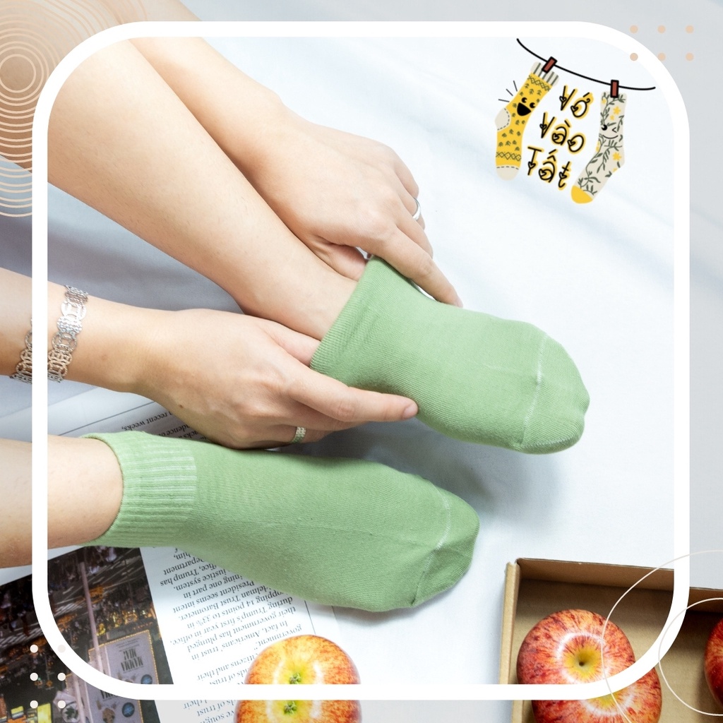 TẤT VỚ CỔ NGẮN NỮ BO CHUN CỔ TRƠN NHIỀU MÀU
