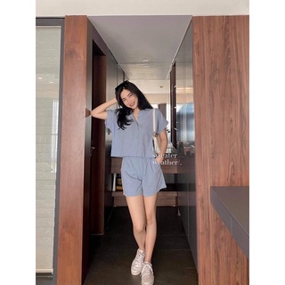 Set sơmi croptop kèm short thô (Ảnh thật)