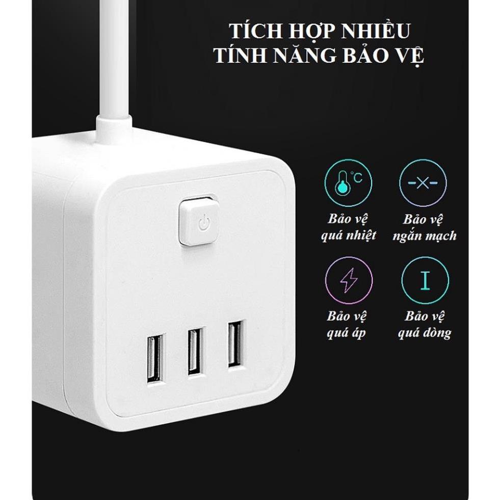 Ổ cắm điện thông minh hình vuông có đèn Led tiện lợi