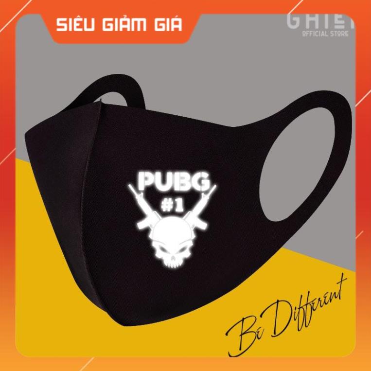Khẩu trang 3D UMAD unisex game PUBG phản quang vải poly 2 da cao cấp