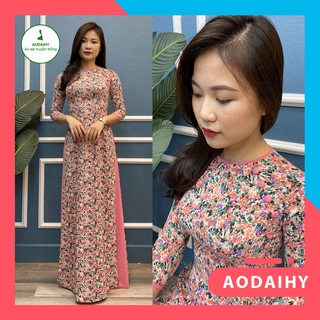 Áo Dài Truyền Thống 2 tà, Thiết kế cổ cách điệu | HT1| Áo dài Yến Hải