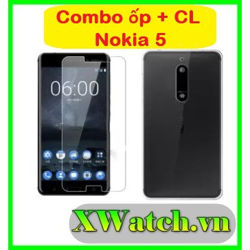 Combo ốp lưng silicon và kính cường lực Nokia 5 / nokia 5.1plus (x5)