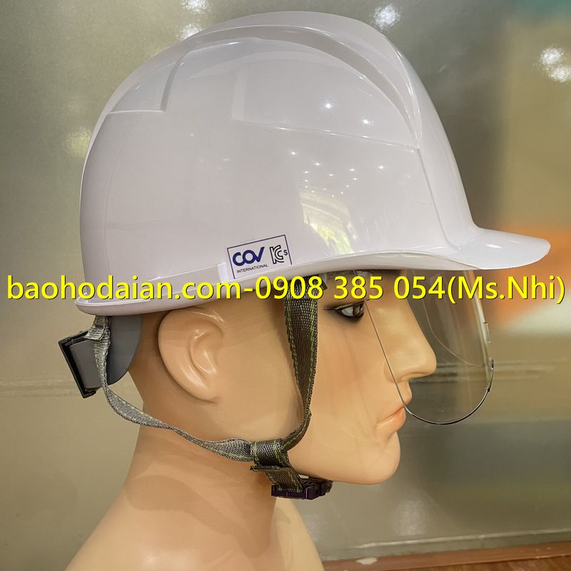 Nón bảo hộ COV H-0909251 màu trắng có kính